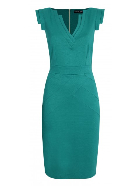 green fitted dress