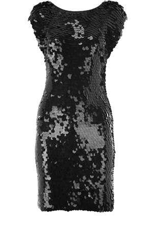 sequin crochet shift dress